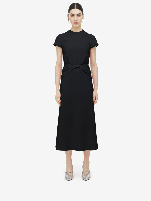 ALEXANDER MCQUEEN - Knot Waist Midi Dress - Item 839760QEAAA5119